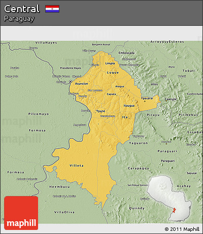 Savanna Style 3D Map of Central