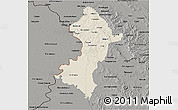 Shaded Relief 3D Map of Central, darken, semi-desaturated