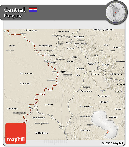 Shaded Relief 3D Map of Central