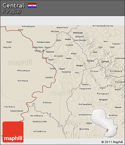 Shaded Relief 3D Map of Central