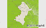 Shaded Relief 3D Map of Central, physical outside