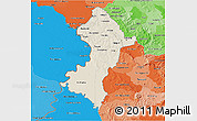 Shaded Relief 3D Map of Central, political shades outside