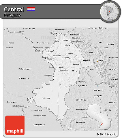 Silver Style 3D Map of Central