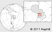 Blank Location Map of Aregua, highlighted country, within the entire country