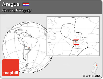 Blank Location Map of Aregua, highlighted parent region, within the entire country
