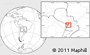 Blank Location Map of Aregua, highlighted parent region, within the entire country