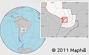 Gray Location Map of Aregua, highlighted country