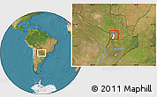 Satellite Location Map of Aregua, highlighted parent region