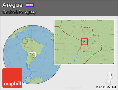 Savanna Style Location Map of Aregua