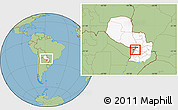Savanna Style Location Map of Aregua, highlighted country, within the entire country