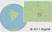 Savanna Style Location Map of Aregua, highlighted parent region, within the entire country