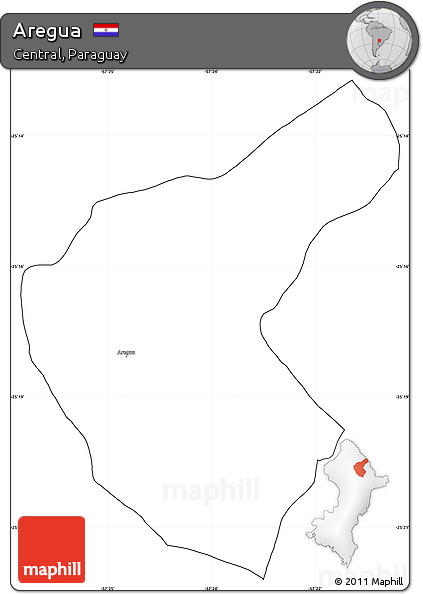 Blank Simple Map of Aregua, cropped outside