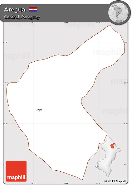 Classic Style Simple Map of Aregua, cropped outside