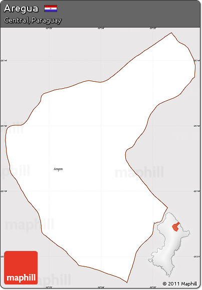 Classic Style Simple Map of Aregua, cropped outside