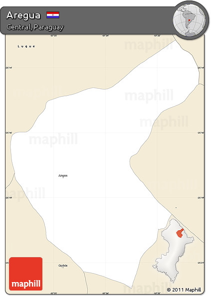Classic Style Simple Map of Aregua