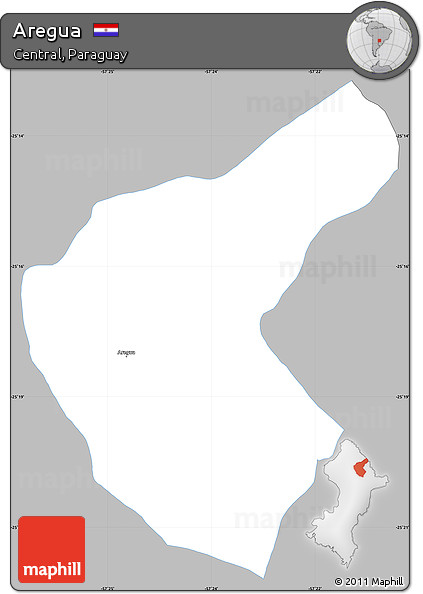 Gray Simple Map of Aregua, single color outside