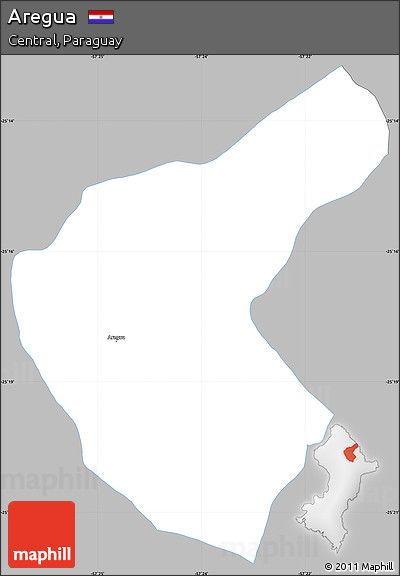 Gray Simple Map of Aregua, single color outside