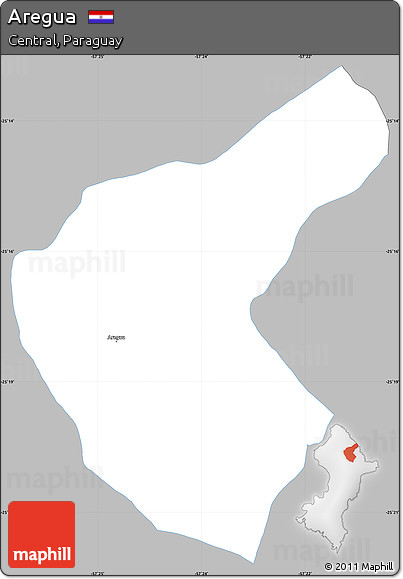 Gray Simple Map of Aregua, single color outside