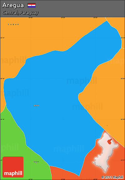 Political Simple Map of Aregua