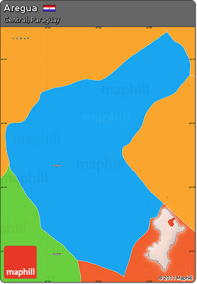 Political Simple Map of Aregua