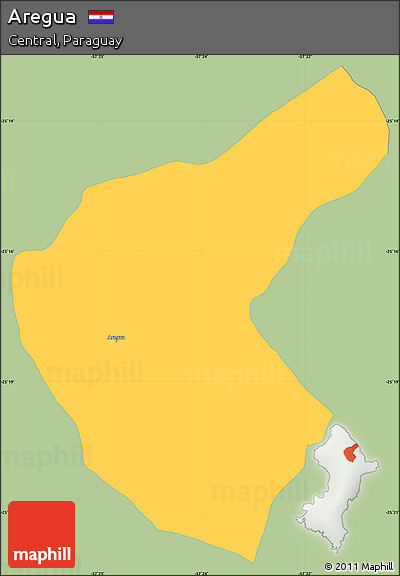 Savanna Style Simple Map of Aregua, single color outside