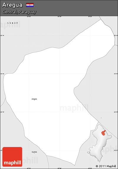 Silver Style Simple Map of Aregua