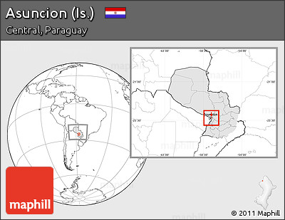 Blank Location Map of Asuncion (Is.), highlighted country, within the entire country
