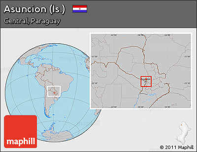 Gray Location Map of Asuncion (Is.), within the entire country