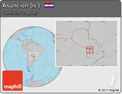 Gray Location Map of Asuncion (Is.), within the entire country