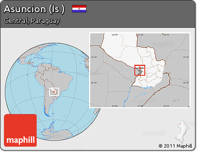 Gray Location Map of Asuncion (Is.), highlighted country, highlighted parent region