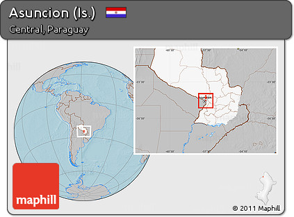 Gray Location Map of Asuncion (Is.), highlighted country, hill shading