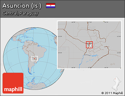Gray Location Map of Asuncion (Is.), highlighted parent region