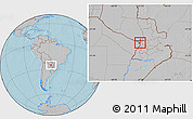 Gray Location Map of Asuncion (Is.), hill shading