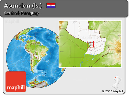Physical Location Map of Asuncion (Is.), highlighted country