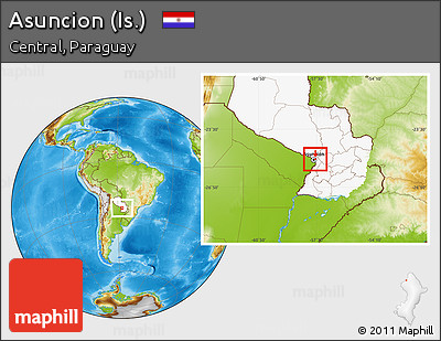 Physical Location Map of Asuncion (Is.), highlighted country