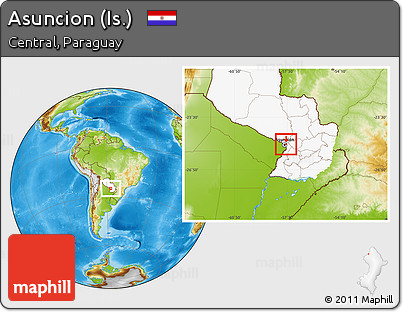 Physical Location Map of Asuncion (Is.), highlighted country