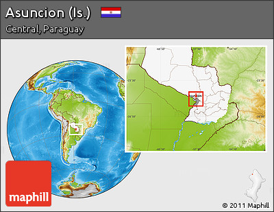 Physical Location Map of Asuncion (Is.), highlighted country, highlighted parent region
