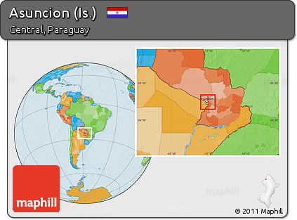 Political Location Map of Asuncion (Is.)