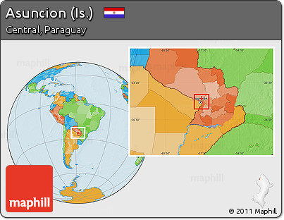 Political Location Map of Asuncion (Is.)