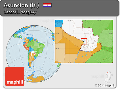 Political Location Map of Asuncion (Is.), highlighted country