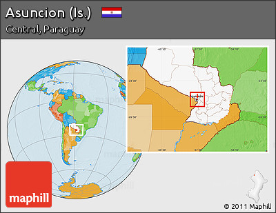 Political Location Map of Asuncion (Is.), highlighted country