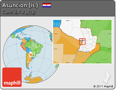 Political Location Map of Asuncion (Is.), highlighted country