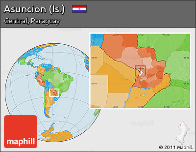 Political Location Map of Asuncion (Is.), highlighted parent region