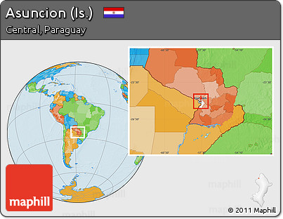 Political Location Map of Asuncion (Is.), highlighted parent region
