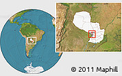 Satellite Location Map of Asuncion (Is.), highlighted country, highlighted parent region, within the entire country