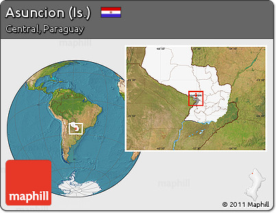 Satellite Location Map of Asuncion (Is.), highlighted country, highlighted parent region