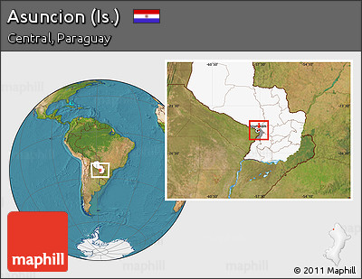 Satellite Location Map of Asuncion (Is.), highlighted country, highlighted parent region