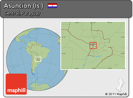 Savanna Style Location Map of Asuncion (Is.)