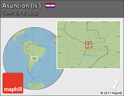 Savanna Style Location Map of Asuncion (Is.)