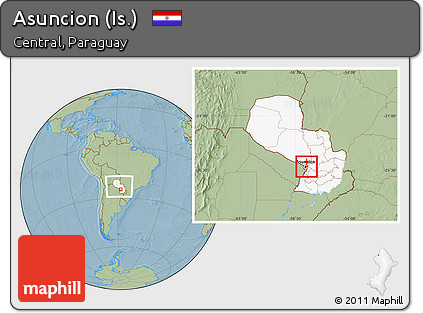 Savanna Style Location Map of Asuncion (Is.), highlighted country, within the entire country, hill shading